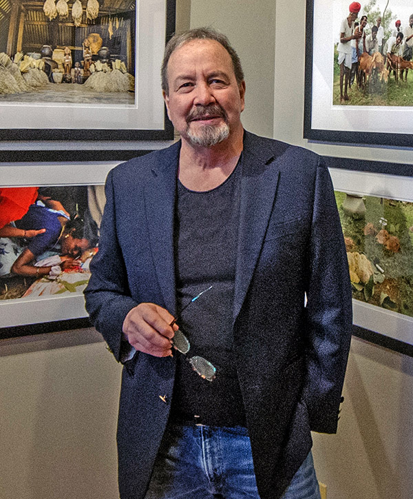 Glenn Stone at gallery opening